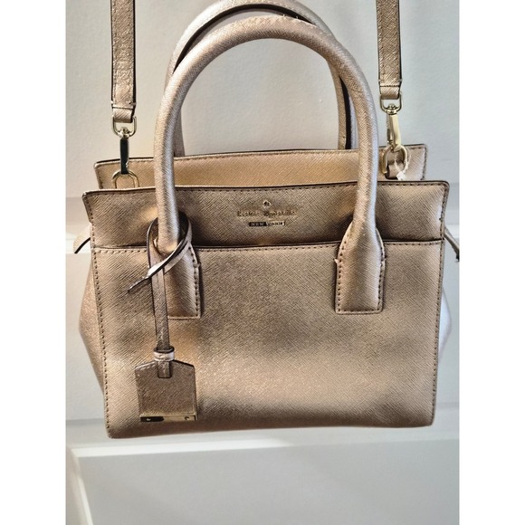 kate spade Handbags - Kate Spade New York Metallic Gold Saffiano Leather Mini Satchel Crossbody Bag
